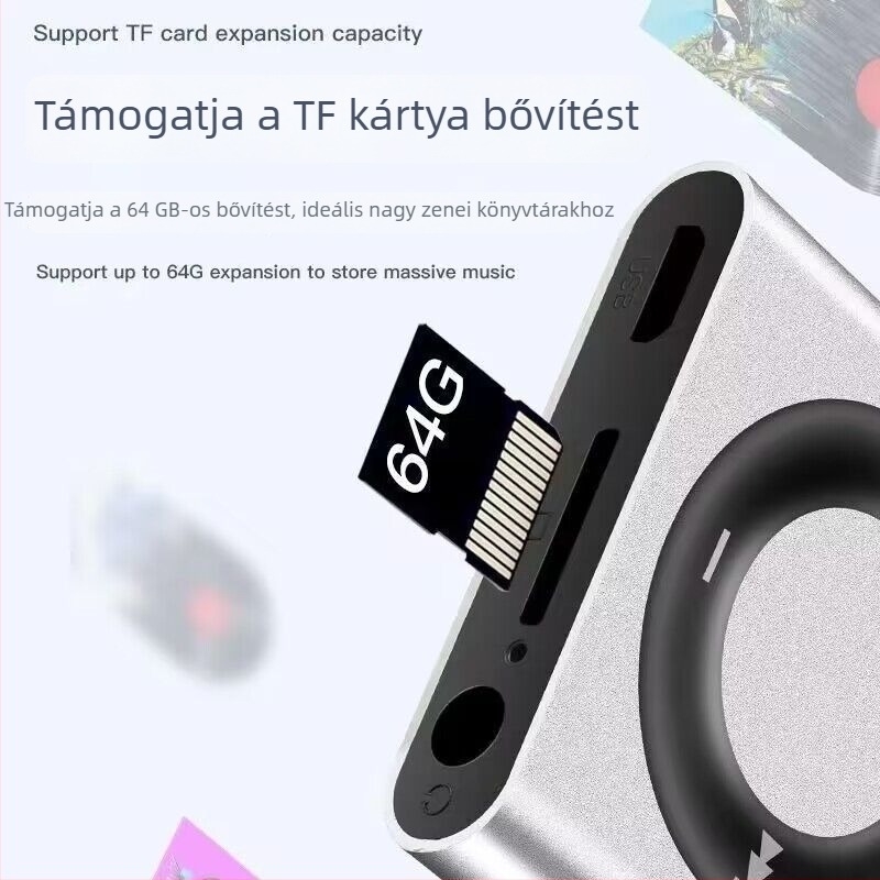 Mini hordozható MP3 lejátszó diákoknak - MP3 lejátszás, angol hallásértési gyakorlat, bővítő kártya nélküli