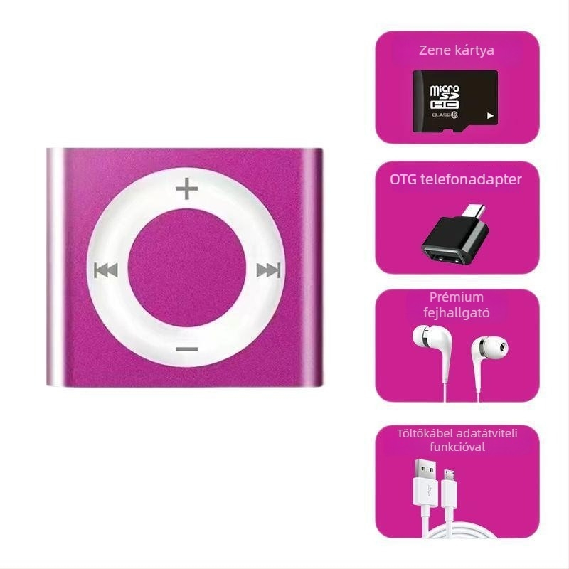 Mini hordozható MP3 lejátszó diákoknak - MP3 lejátszás, angol hallásértési gyakorlat, bővítő kártya nélküli