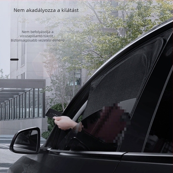 Tesla Model Y és Model 3 oldalsó ablakokra szánt privát napvédő árnyékoló — Oxford anyag, snap-in rögzítés, logó nyomtatás elérhető