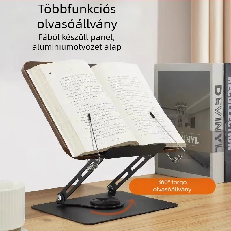 Zongorakotta-olvasó állvány, asztali kotta-tartó, tömege 1,34 kg, kartondobozos csomagolás