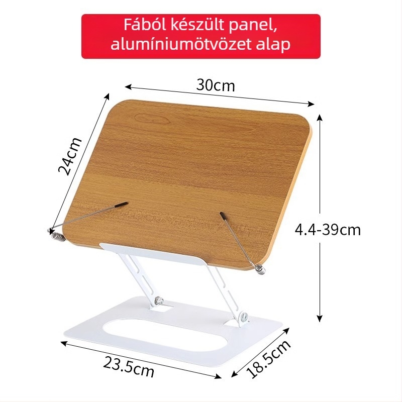 Zongorakotta-olvasó állvány, asztali kotta-tartó, tömege 1,34 kg, kartondobozos csomagolás