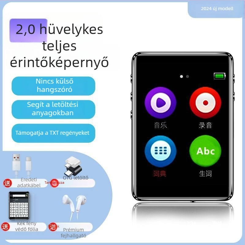 Bluetooth MP4 Walkman – érintőképernyős MP3 lejátszó és e-könyv olvasó