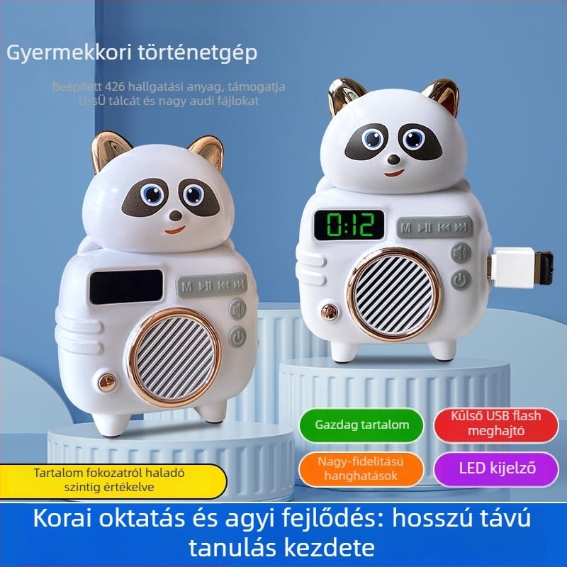Gyermekek korai nevelését támogató történetgép mesékkel és dalokkal (LCD-kijelző, újratölthető lítiumakkumulátor, MP3 lejátszás, letölthető tartalom, 4–8 GB memória)