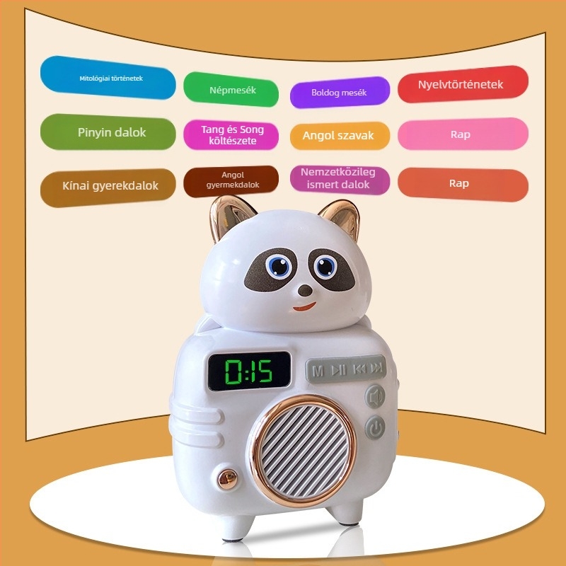 Gyermekek korai nevelését támogató történetgép mesékkel és dalokkal (LCD-kijelző, újratölthető lítiumakkumulátor, MP3 lejátszás, letölthető tartalom, 4–8 GB memória)