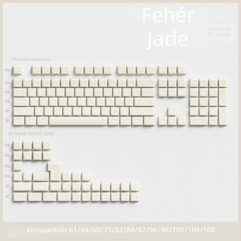 Keycaps mechanikus billentyűzethez, PbTs anyag, univerzális kompatibilitás, magánmárka, tömeg 420 g