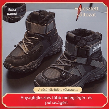 Lányok téli sportcipő fleece bélés – elöl fűzővel, mikroszálas bőr felsőrész, EVA talp, vízálló