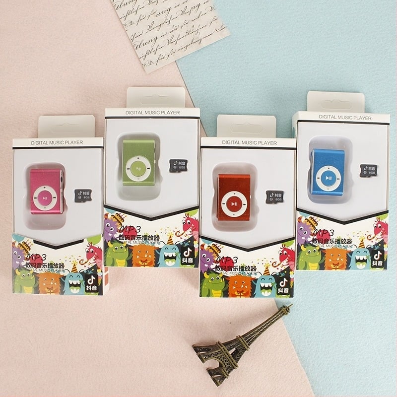 Kijelző nélküli MP3 lejátszó, fémből készült klipszzel, kompakt sportos futó MP3 lejátszó, TF-kártya támogatás