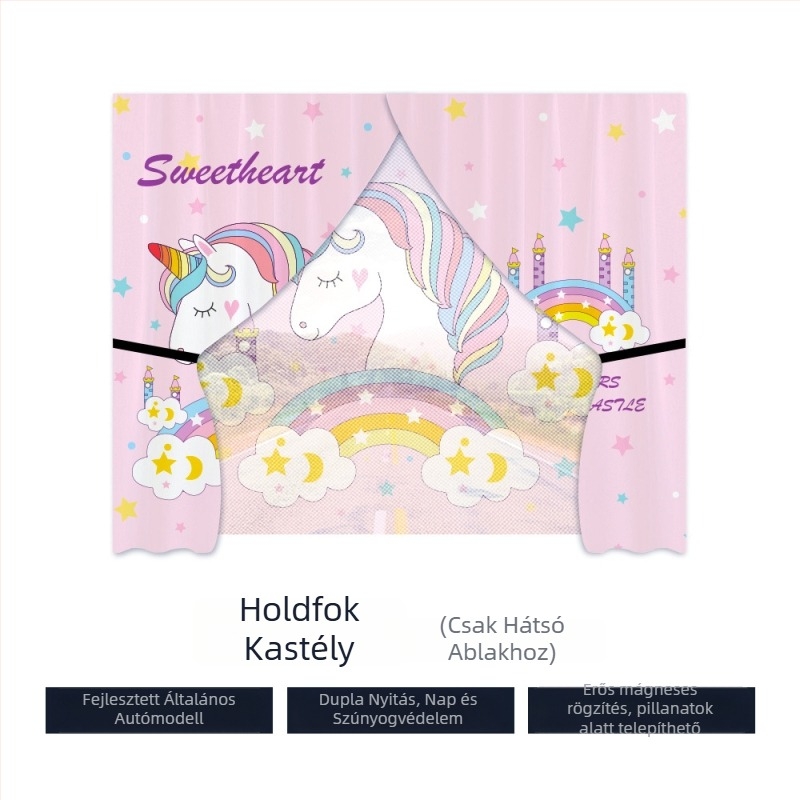 Autóba szánt napvédő hálós függöny, mágneses rögzítéssel, oldalablakokra – univerzális illeszkedés