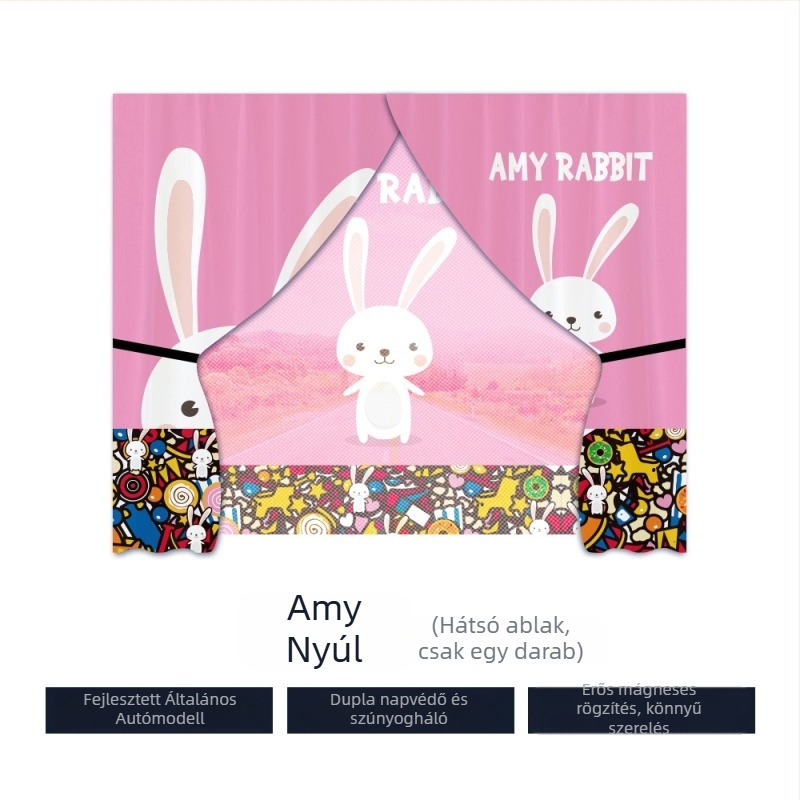 Autóba szánt napvédő hálós függöny, mágneses rögzítéssel, oldalablakokra – univerzális illeszkedés