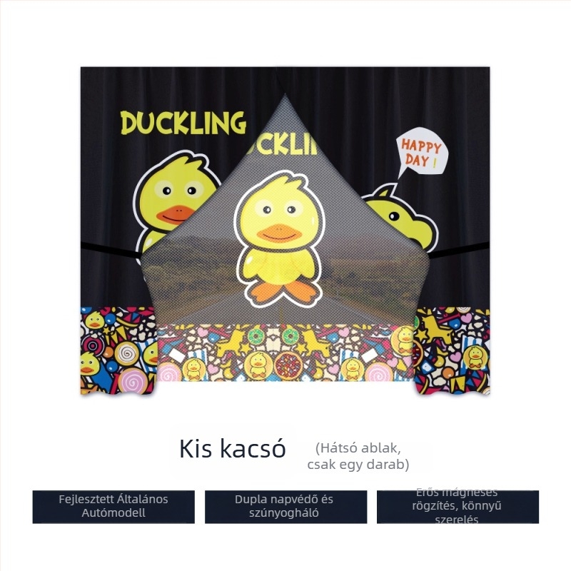 Autóba szánt napvédő hálós függöny, mágneses rögzítéssel, oldalablakokra – univerzális illeszkedés