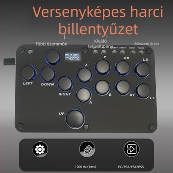 Hitbox 16-tűs gaming billentyűzet kábel USB kapcsolattal, vörös tengelyes mechanikus kapcsolók, RGB háttérvilágítás, univerzális kompatibilitás PS5/PS4/Switch/PC/Android