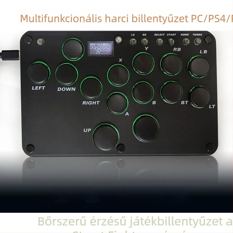 Hitbox 16-tűs gaming billentyűzet kábel USB kapcsolattal, vörös tengelyes mechanikus kapcsolók, RGB háttérvilágítás, univerzális kompatibilitás PS5/PS4/Switch/PC/Android
