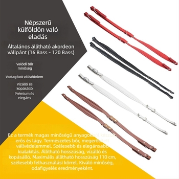 Bőr hangszer vállszíja harmonikához, modell F-24