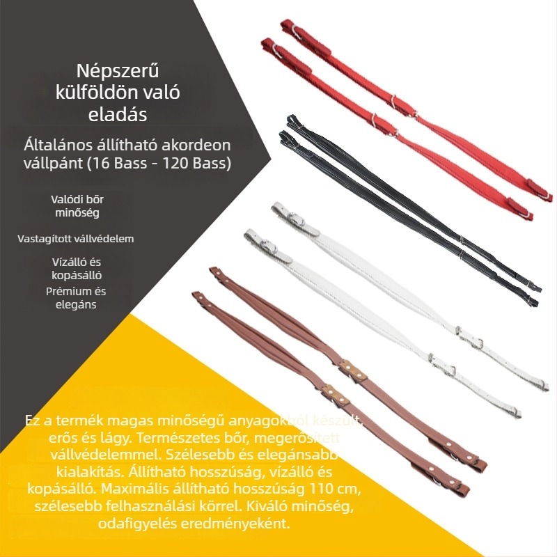 Bőr hangszer vállszíja harmonikához, modell F-24