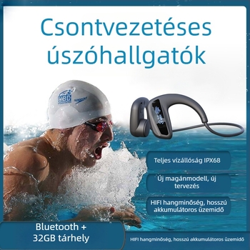 Csontvezetéses Bluetooth fejhallgató, IPX8 vízálló, 10 m hatótáv, üzemidő >8 óra, Bluetooth 5.4