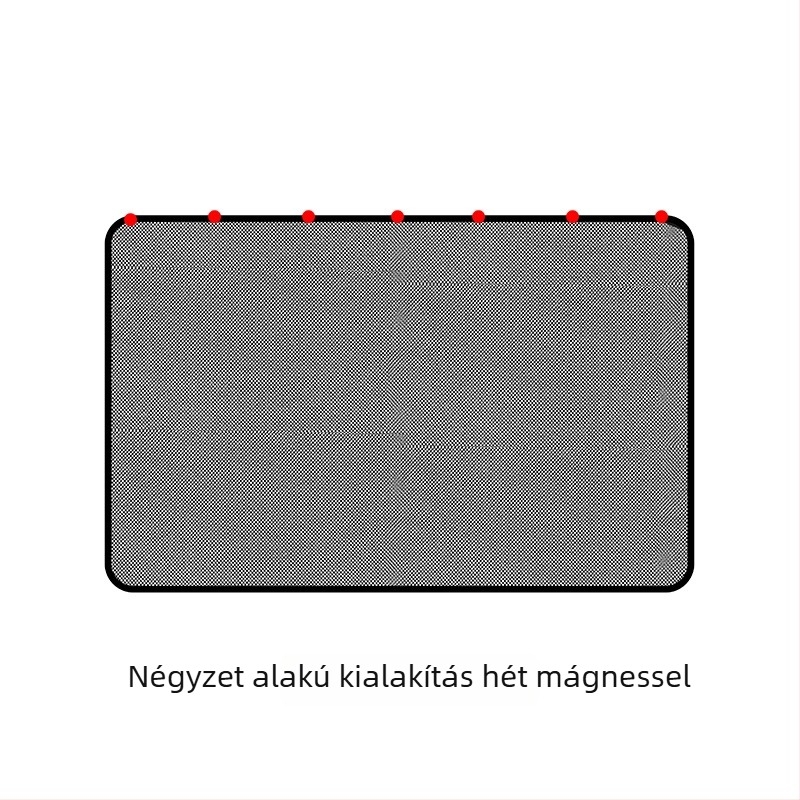 Autóablak hálózárnyékoló mágneses rögzítéssel – Poliészter, Univerzális illeszkedés, Hőszigetelés, Minimalista stílus