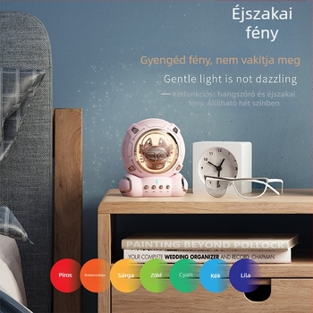 Bluetooth hangszóró éjjeli fény és asztali dekoráció, 6 órás lejátszás, TF-kártya 32GB, USB-C töltés, BT 5.0, 10 m hatótávolság