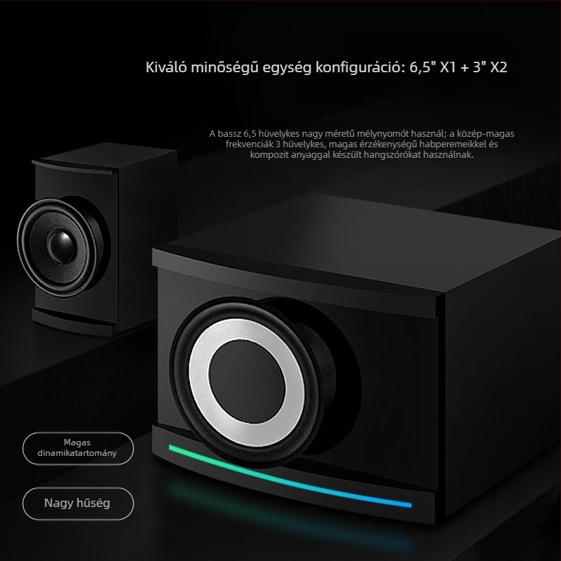 Xianke A18 számítógépes hangrendszer 2.1 csatornás Bluetooth-szal, fa külső, USB MP3 lejátszás, 60W max