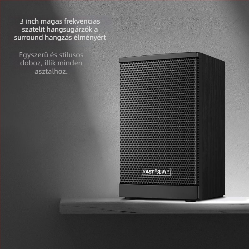 Xianke A18 számítógépes hangrendszer 2.1 csatornás Bluetooth-szal, fa külső, USB MP3 lejátszás, 60W max