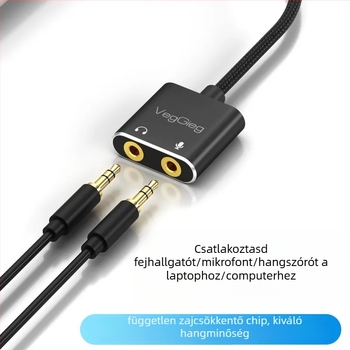 USB külső hangkártya – 3,5 mm-es mikrofon bemenet, sztereó hang, USB 2.0, modell V-K, márka Only Case