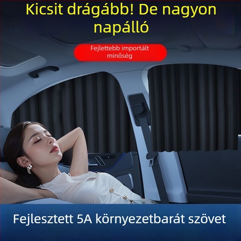 Autó oldalsó ablakára szánt napvédő függöny mágneses rögzítéssel, PMMA anyagból, dedikált járművekhez