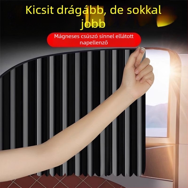 Autó oldalsó ablakára szánt napvédő függöny mágneses rögzítéssel, PMMA anyagból, dedikált járművekhez