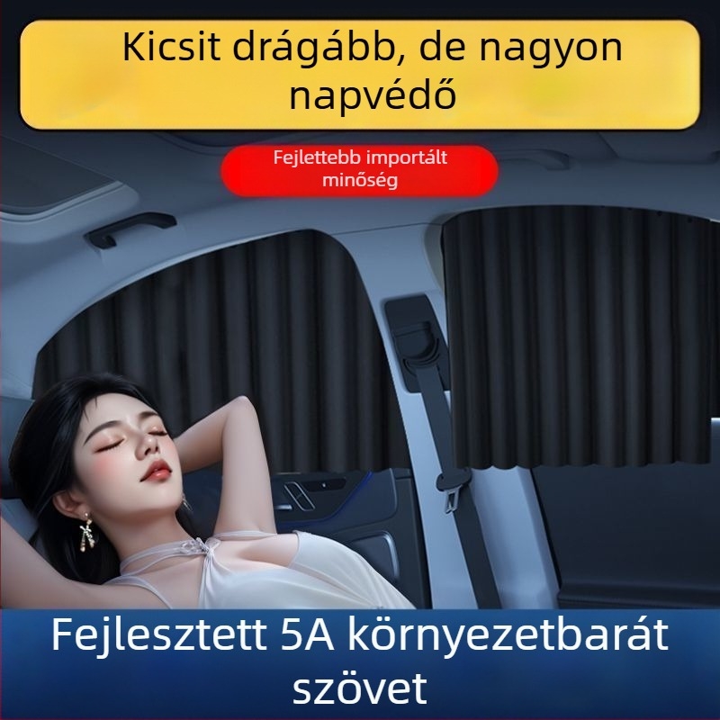 Autó oldalsó ablakára szánt napvédő függöny mágneses rögzítéssel, PMMA anyagból, dedikált járművekhez