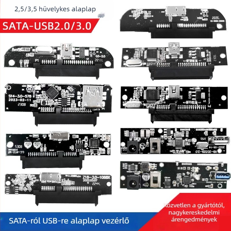 USB–SATA adapterkártya SSD/HDD-hez, USB 3.0/2.0, 5Gbps