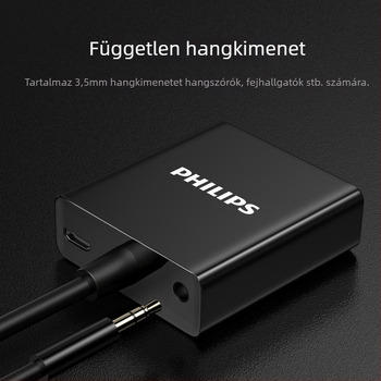 HDMI-ről VGA-ra adapter hanggal, Philips modell SWR1620A/93, 0.15 m rézmagos kábel