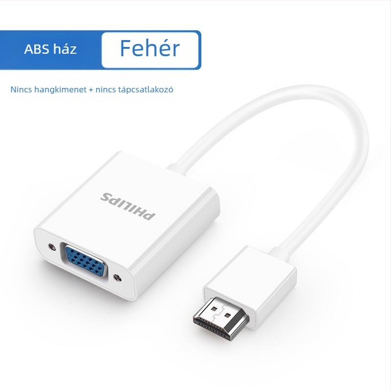 HDMI-ről VGA-ra adapter hanggal, Philips modell SWR1620A/93, 0.15 m rézmagos kábel
