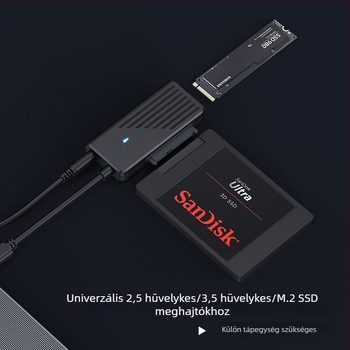 USB-C–ról SATA adapter kábel SATA meghajtókhoz, NVMe kettős protokoll (5 Gbps, JM581DC, 25–45 cm)