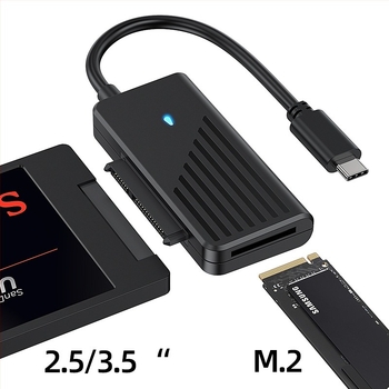 USB-C–ról SATA adapter kábel SATA meghajtókhoz, NVMe kettős protokoll (5 Gbps, JM581DC, 25–45 cm)