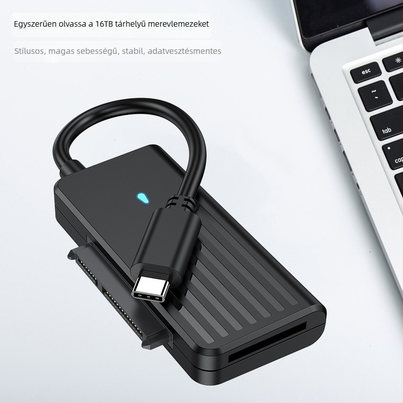 USB-C–ról SATA adapter kábel SATA meghajtókhoz, NVMe kettős protokoll (5 Gbps, JM581DC, 25–45 cm)