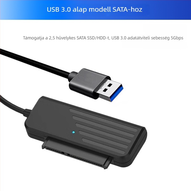 USB-C–ról SATA adapter kábel SATA meghajtókhoz, NVMe kettős protokoll (5 Gbps, JM581DC, 25–45 cm)