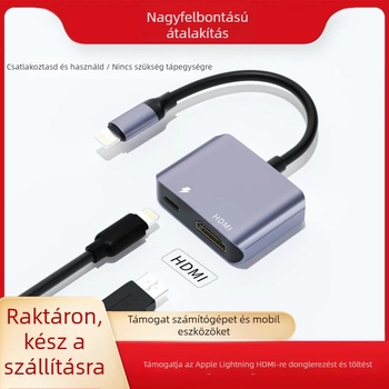 iOS-kompatibilis HDMI konverziós kábel képernyő-tükrözéshez, 1080p, külső tápegység nélkül