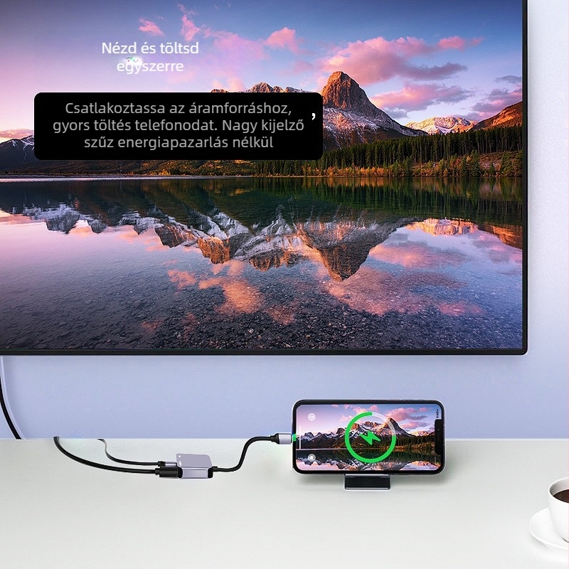 iOS-kompatibilis HDMI konverziós kábel képernyő-tükrözéshez, 1080p, külső tápegység nélkül