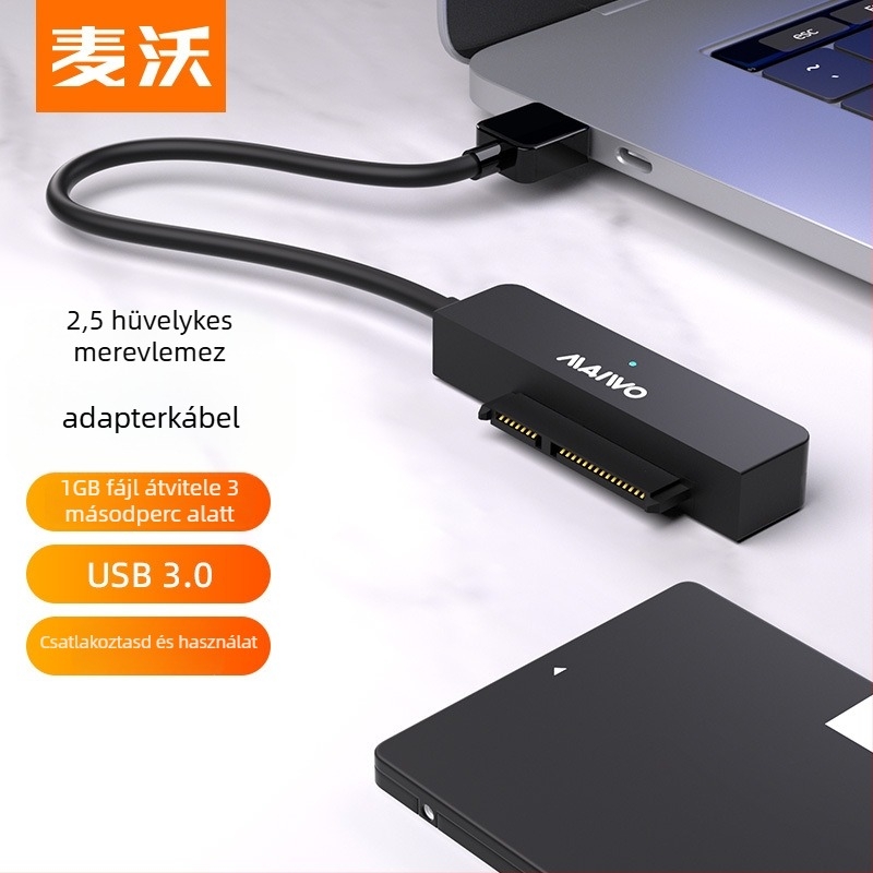 K104A USB 3.0‑hoz SATA adapter kábel, rézmag, ABS műanyag