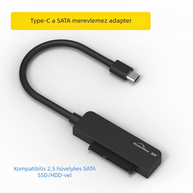 USB 3.0 / Type-C SATA HDD/SSD adapter 2,5/3,5 hüvelykes meghajtókhoz (JMS578 vezérlő)