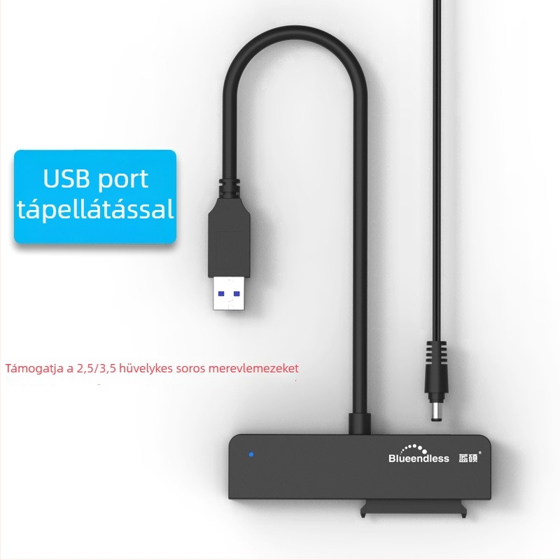 USB 3.0 / Type-C SATA HDD/SSD adapter 2,5/3,5 hüvelykes meghajtókhoz (JMS578 vezérlő)