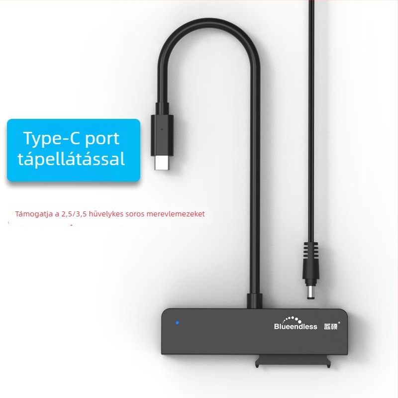 USB 3.0 / Type-C SATA HDD/SSD adapter 2,5/3,5 hüvelykes meghajtókhoz (JMS578 vezérlő)
