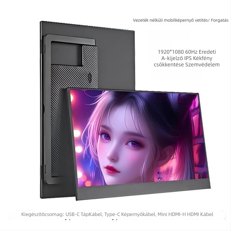 Vezeték nélküli hordozható kijelző - 480p - 128 MB memória - Wi-Fi - érintőképernyős