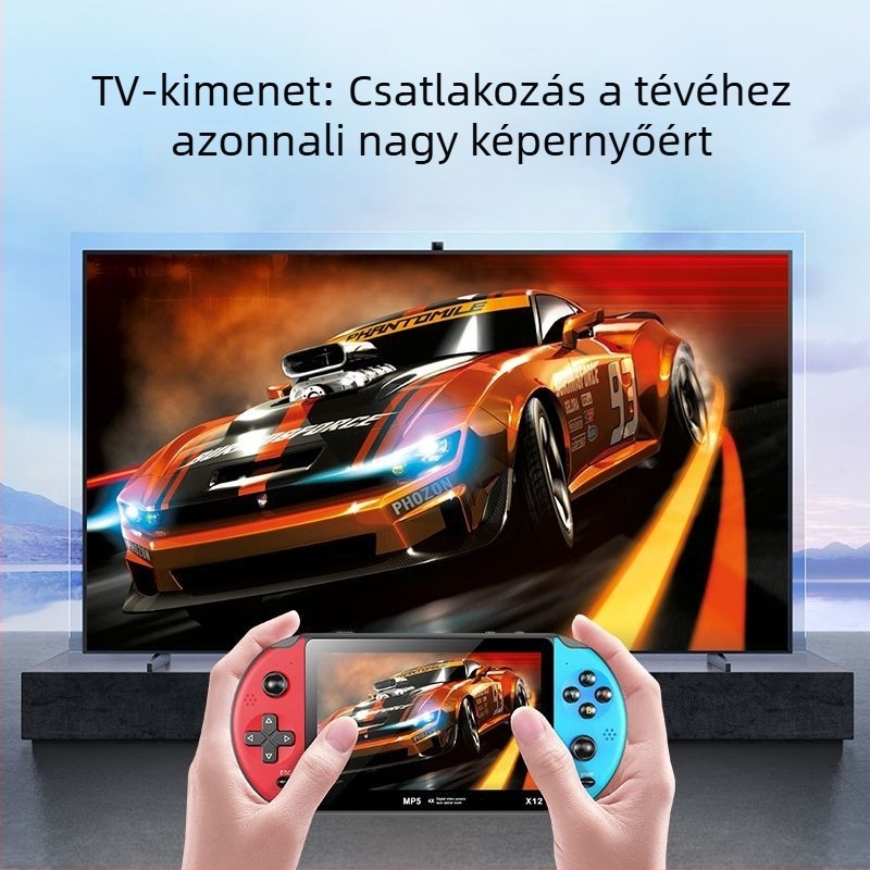 Hordozható játékkonzol ACT akciójátékokkal, 8GB memória, USB interfész, AV videó- és audió kimenet, egyszerű operációs rendszer
