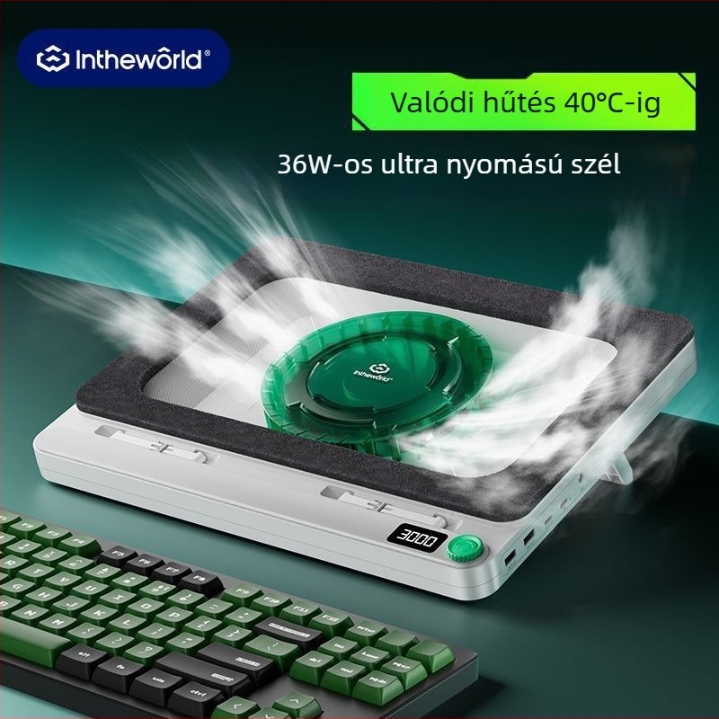 Laptophűtő levegőhűtéssel és csendes ventilátorral – hűtőállvány gamer laptopokhoz
