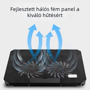 Nossi S200C notebook hűtő, két ventilátorral, levegőhűtés, fémháló