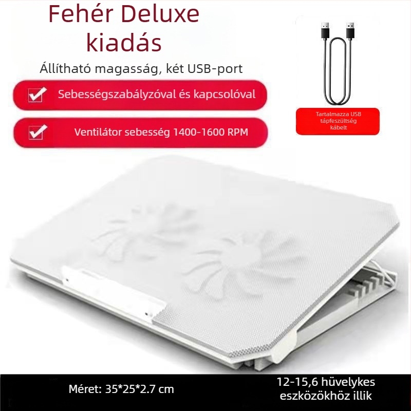 Nossi S200C notebook hűtő, két ventilátorral, levegőhűtés, fémháló