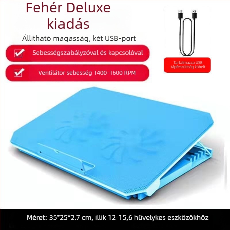 Nossi S200C notebook hűtő, két ventilátorral, levegőhűtés, fémháló