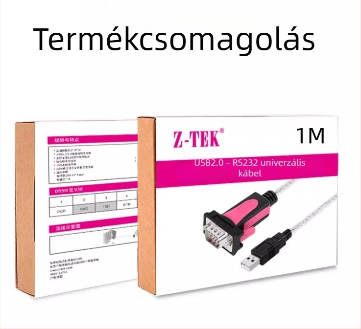 USB-RS232 soros kábel, ipari minőség, FT232 chip, 533C modell, Z-TEK