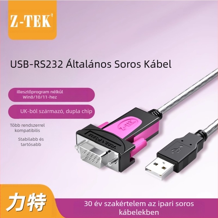 USB-RS232 soros kábel, ipari minőség, FT232 chip, 533C modell, Z-TEK