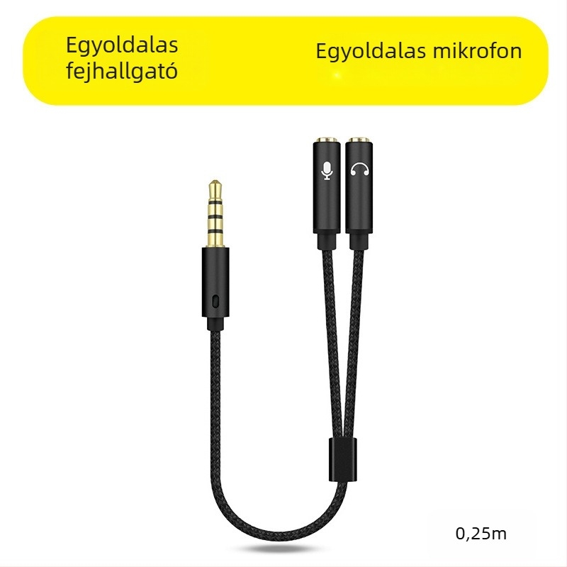 Rxix luoxi fejhallgató-mikrofon 2-az-1-ben adapterkábellel, audiókimenet osztó 1-2