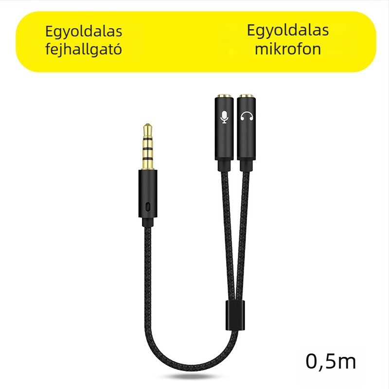 Rxix luoxi fejhallgató-mikrofon 2-az-1-ben adapterkábellel, audiókimenet osztó 1-2